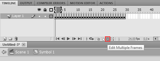 Edit Multiple Frames в Adobe Flash