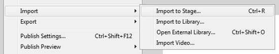Импорт изображений в Adobe Flash